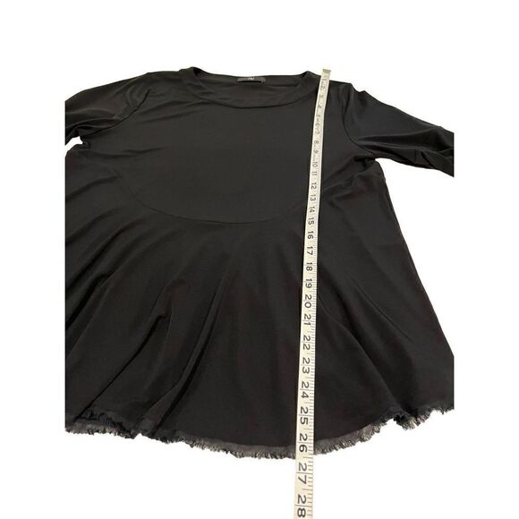 nu long sleeve black tunic with fringed bottom - M - Picture 7 of 7